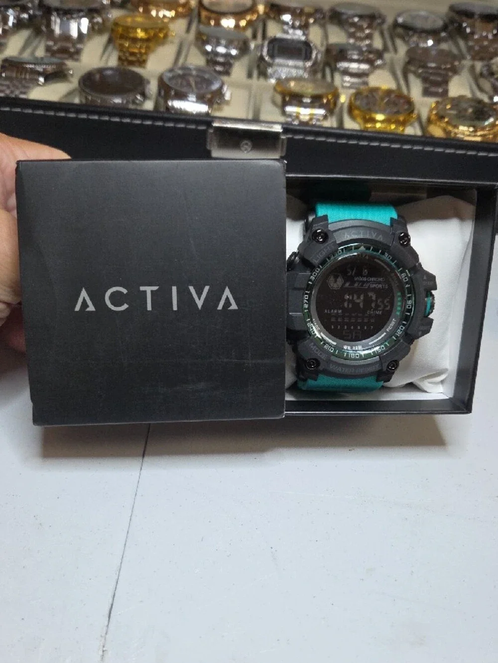 Ativa Teal and Black Digital Sports Watch with Rugged Case